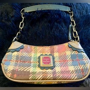 Vintage Dooney & Bourke small colorful plaid leather bag